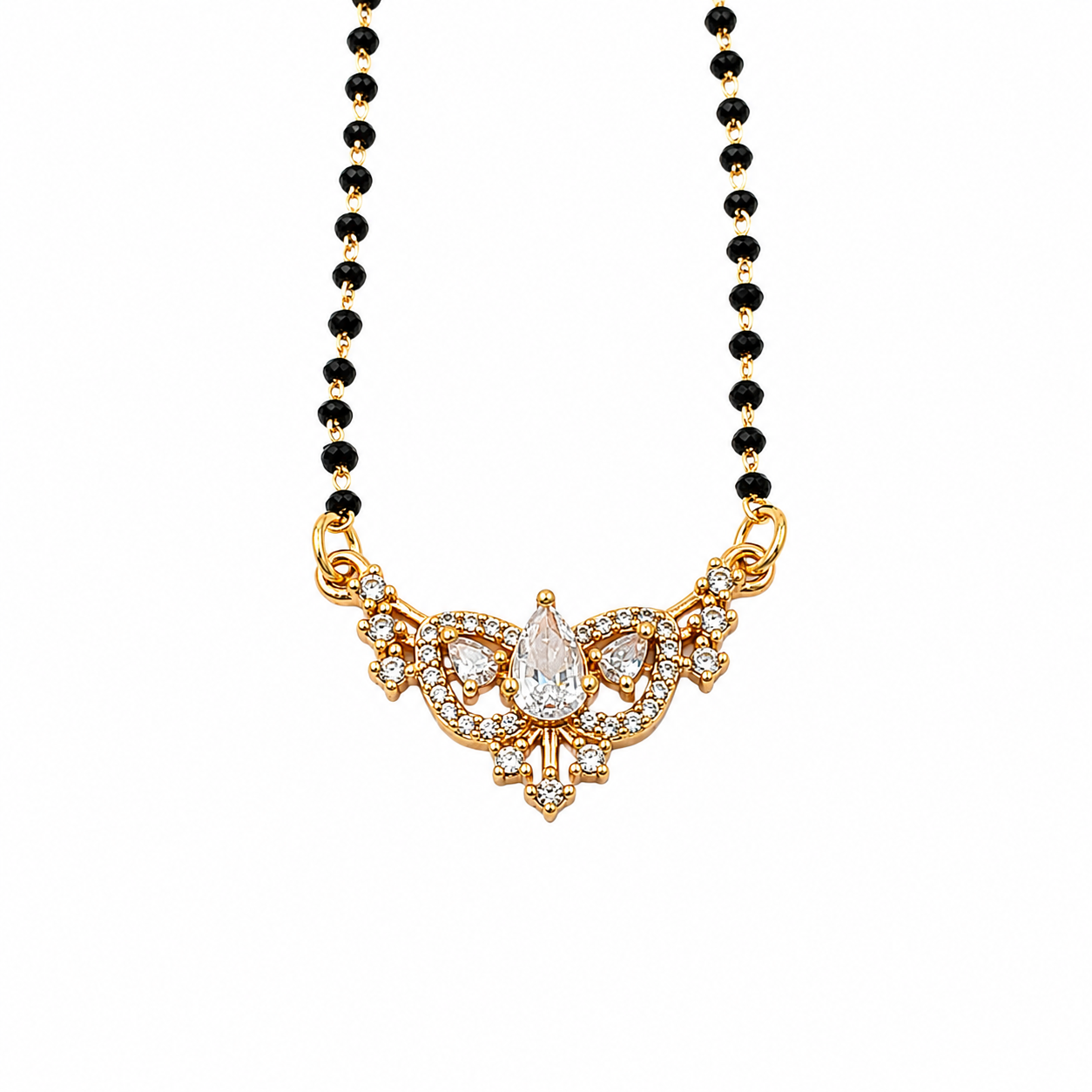 Gold Teardrop Stone Mangalsutra GM -41