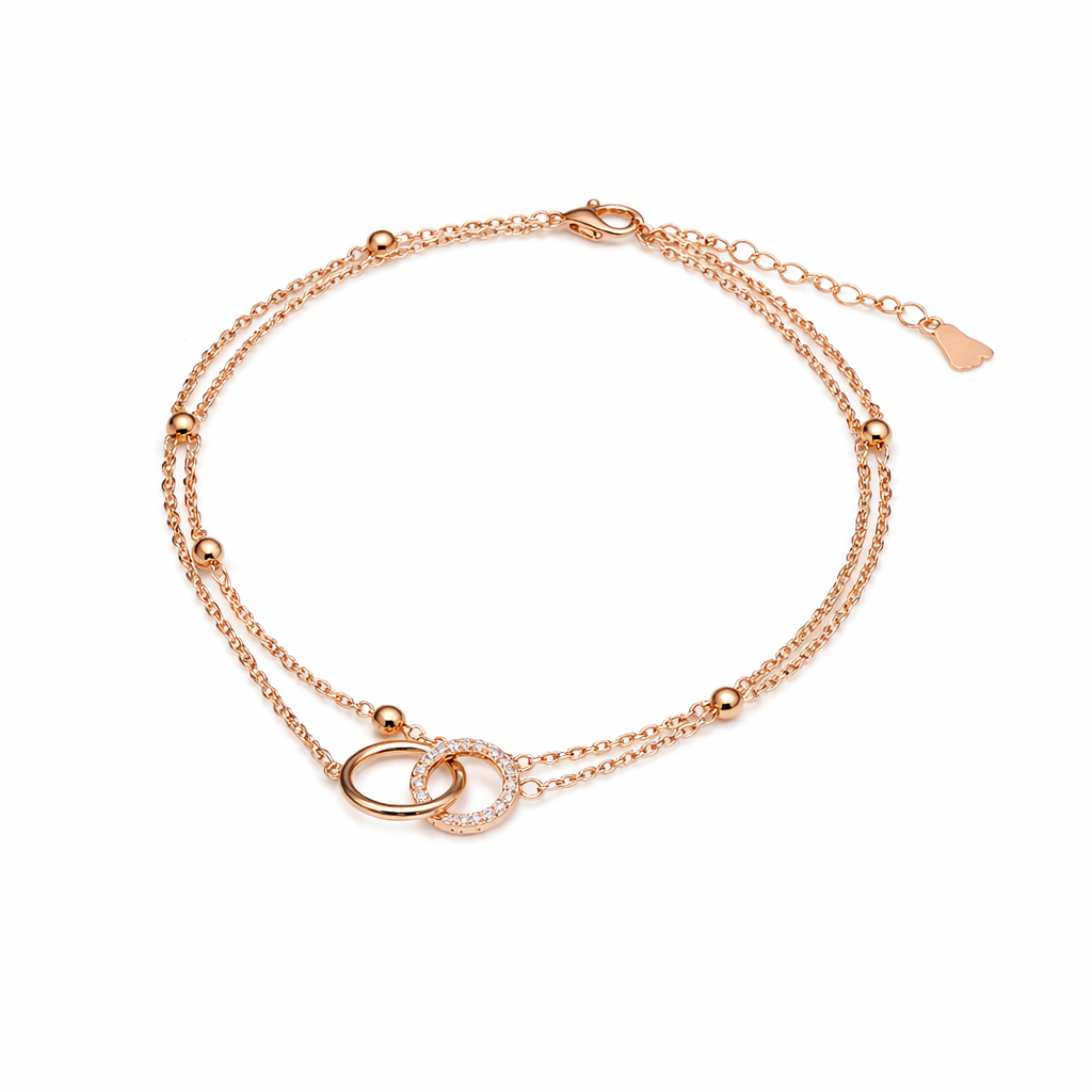 Wibestone Samaira Anklet – Graceful Sparkle for Every Step