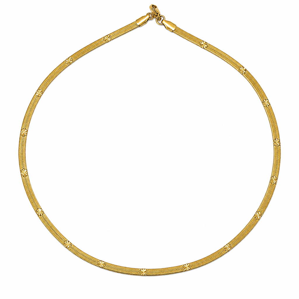 Men’s Gold Tone Pattern Herringbone Chain GMC -28
