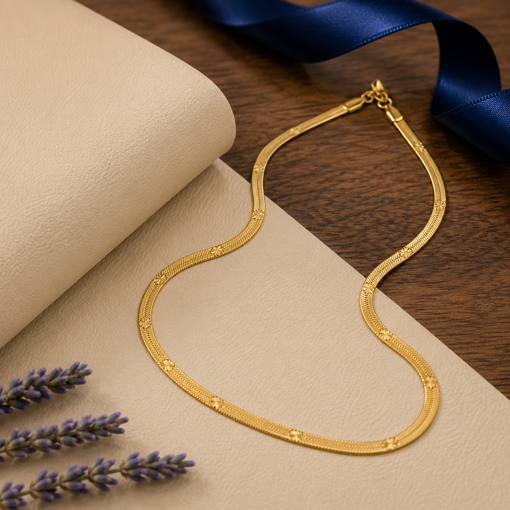 Men’s Gold Tone Pattern Herringbone Chain GMC -28