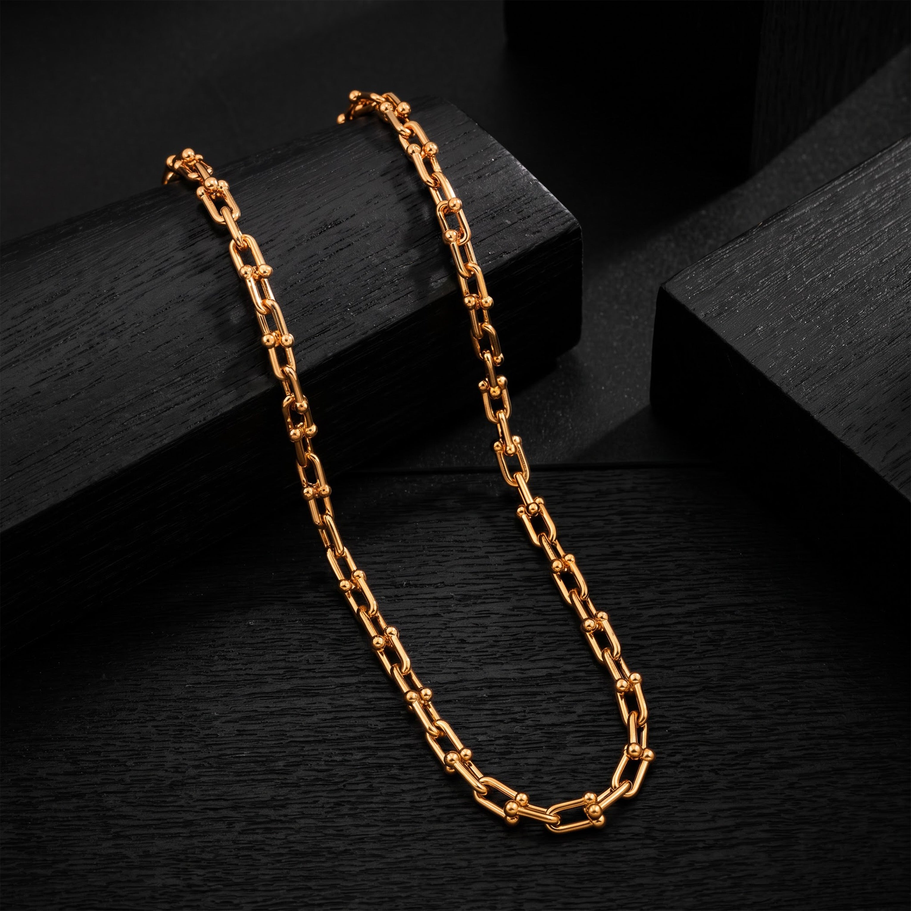 Men’s Gold Tone Beaded Link Chain GMC -23