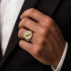 Men’s Gold-Tone Leopard Statement Ring GMR -20