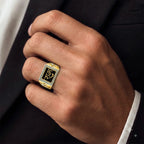 Men’s Gold & Silver Ganesh Om Statement Ring GMR -33