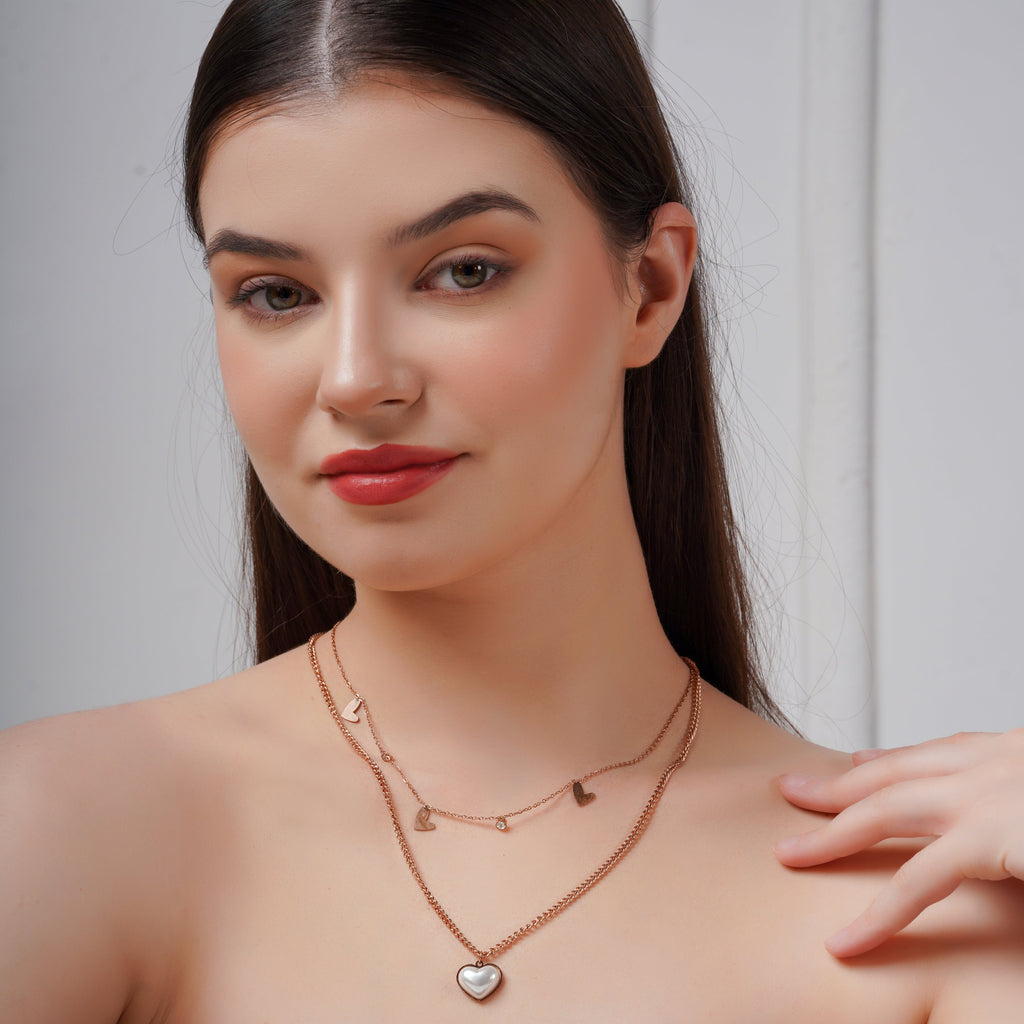Hearts in Harmony Dual Layer Necklace GWN -23