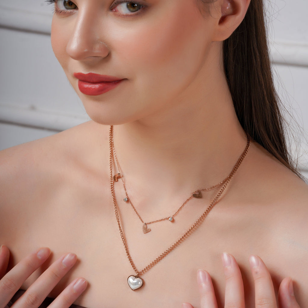 Hearts in Harmony Dual Layer Necklace GWN -23
