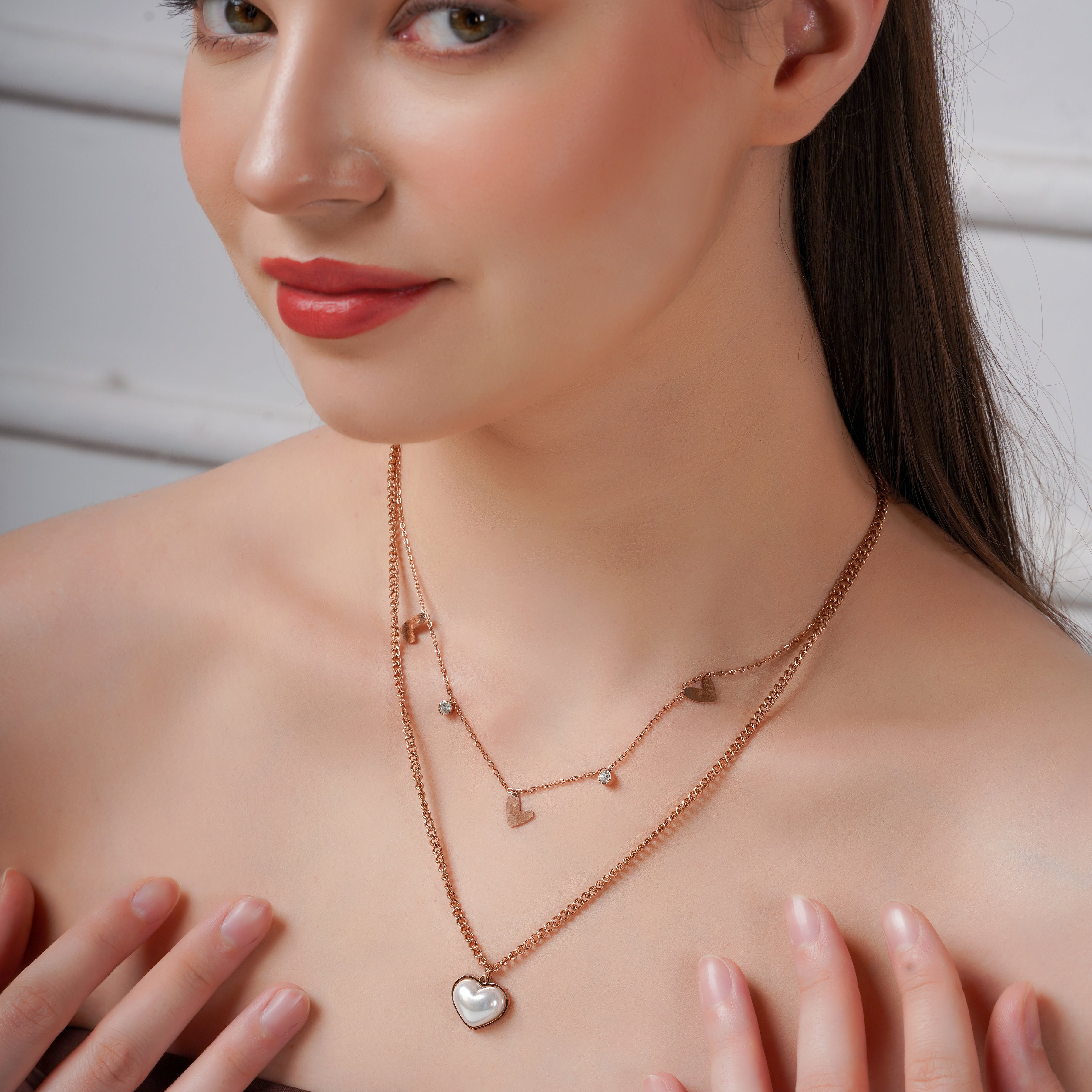 Hearts in Harmony Dual Layer Necklace GWN -23