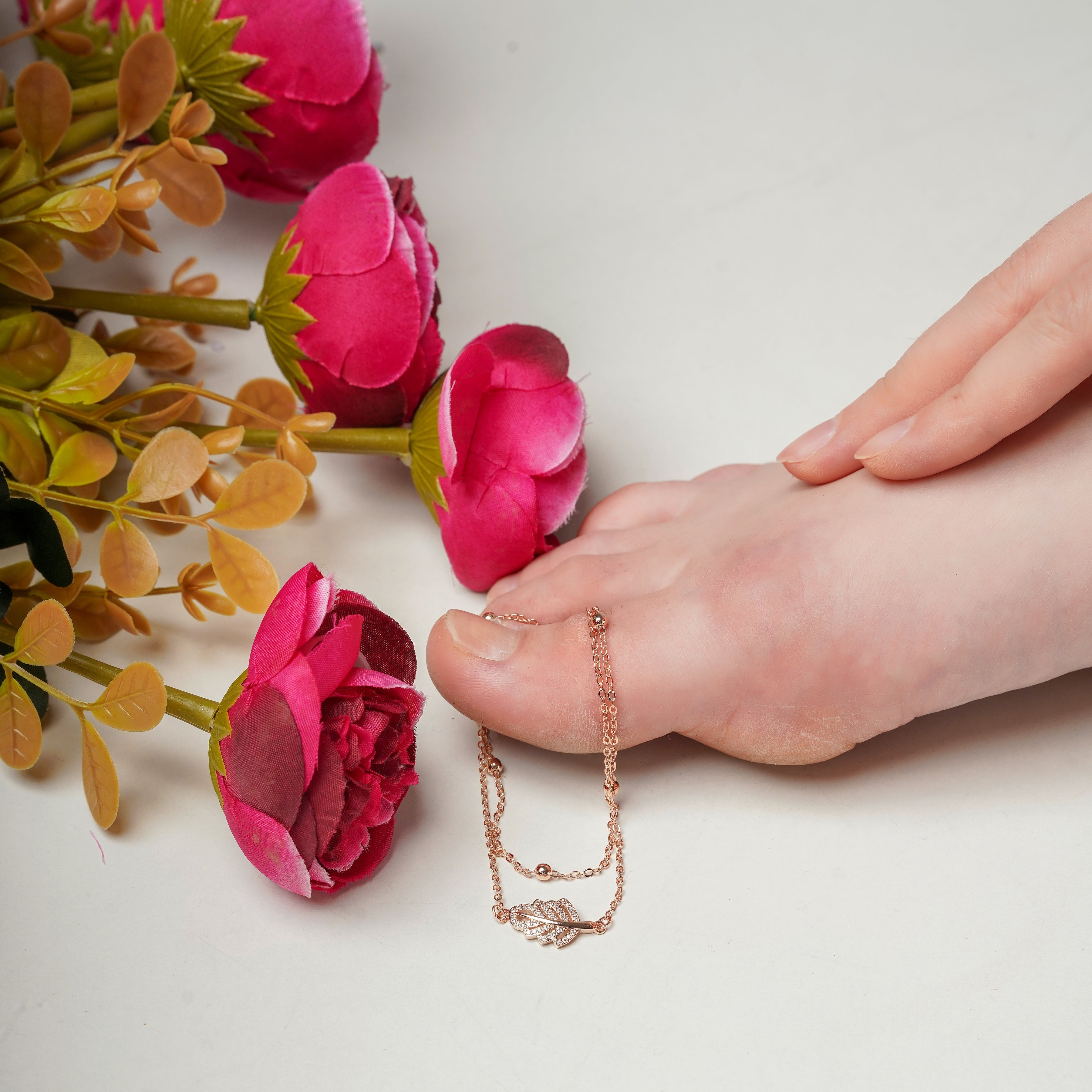 Leaf Rose Gold Anklet GWA -20