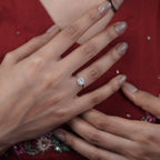 Silver Halo Solitaire Ring GWR -87