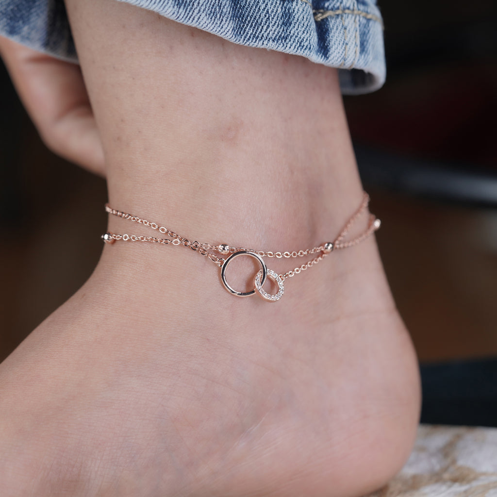 Wibestone Samaira Anklet – Graceful Sparkle for Every Step