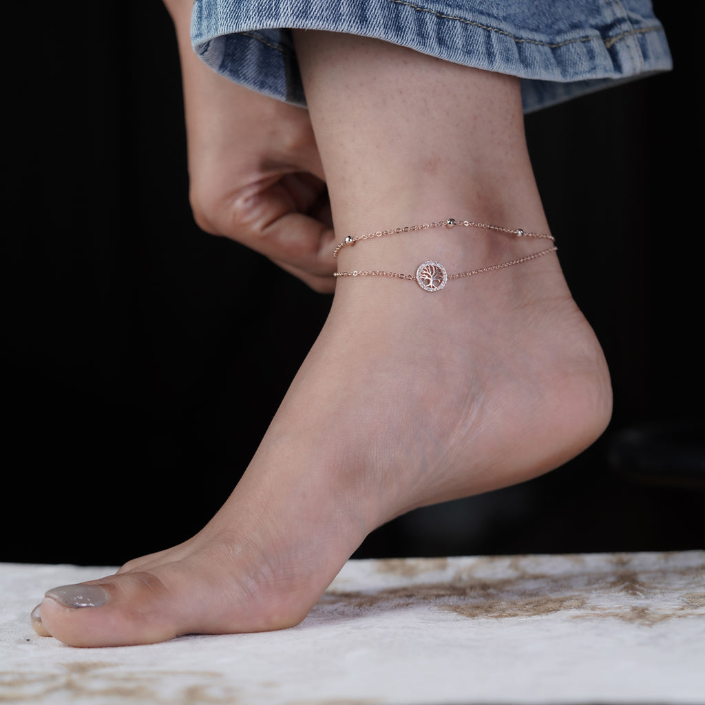 Wibestone Ojasvi Anklet – Elegant Radiance in Every Step