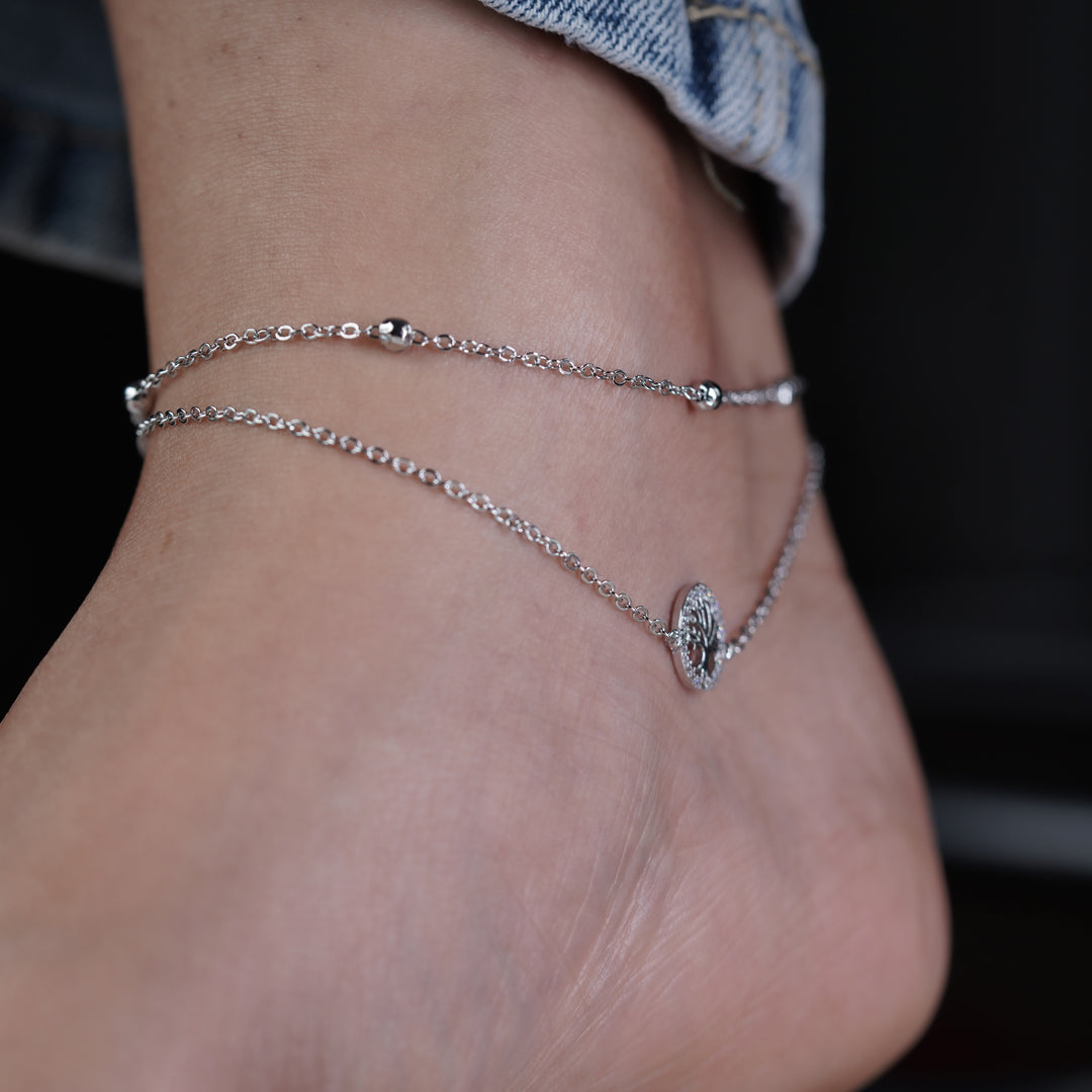 Wibestone Samaira Anklet – Graceful Sparkle for Every Step