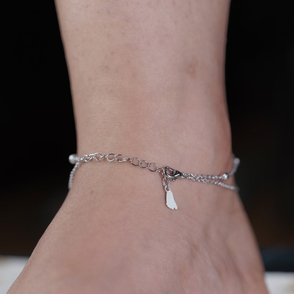Wibestone Samaira Anklet – Graceful Sparkle for Every Step