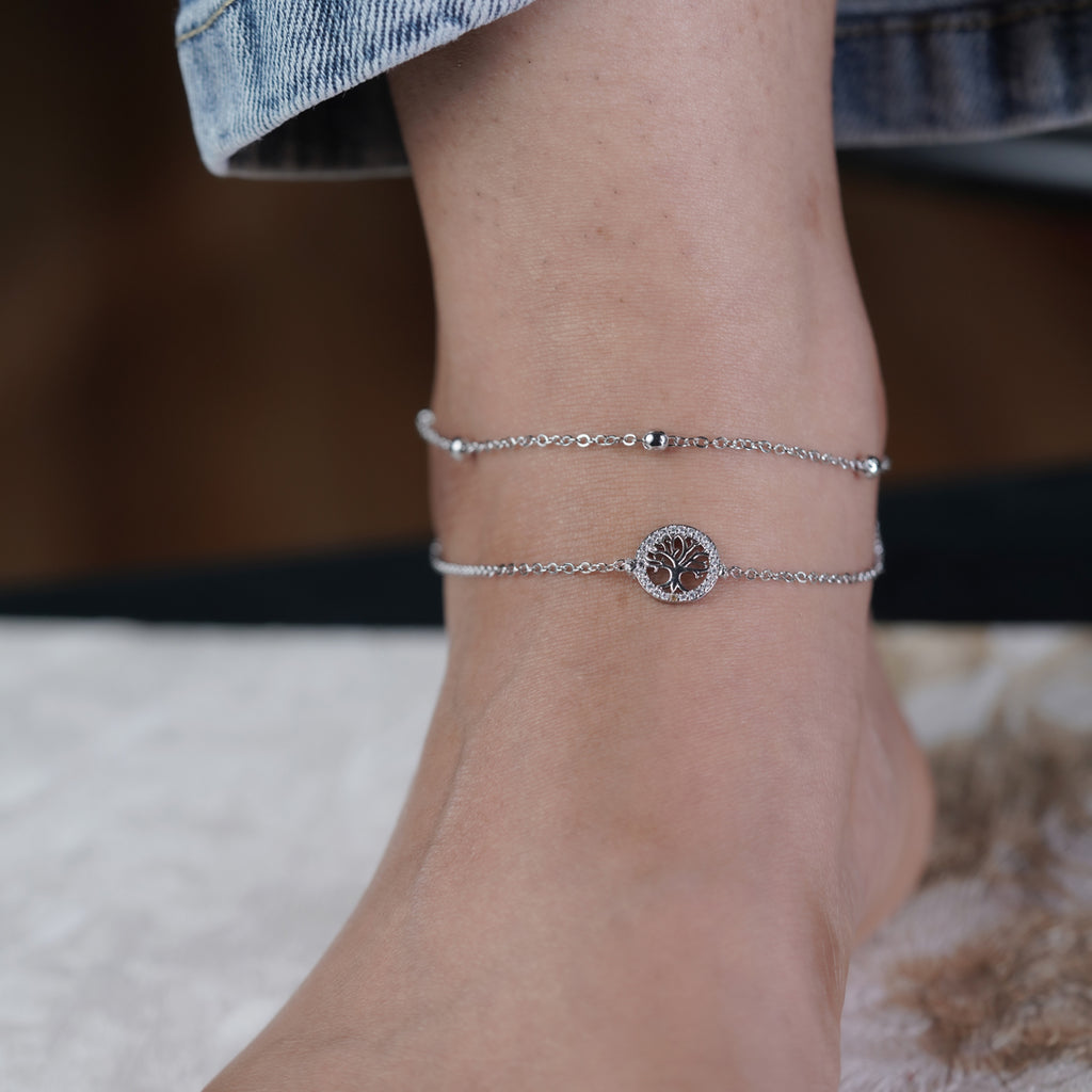 Wibestone Samaira Anklet – Graceful Sparkle for Every Step