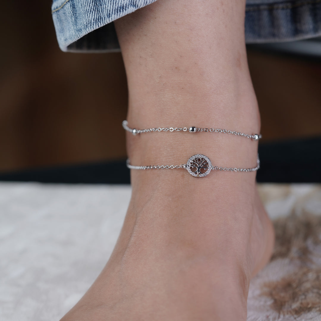 Wibestone Samaira Anklet – Graceful Sparkle for Every Step
