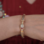 Ruby Leaf Design Gold Bangles GB -16