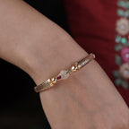 Ruby Leaf Design Gold Bangles GB -16