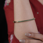 Ruby Leaf Design Gold Bangles GB -16
