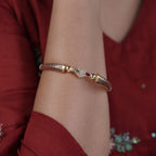 Ruby Leaf Design Gold Bangles GB -16