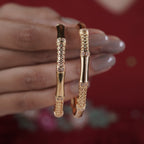 Gold Floral Filigree Bangles GB -12