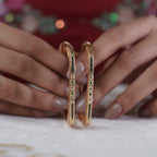 Gold-Tone Square Designer Bangles GB -1