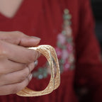 Gold-Tone Square Designer Bangles GB -1