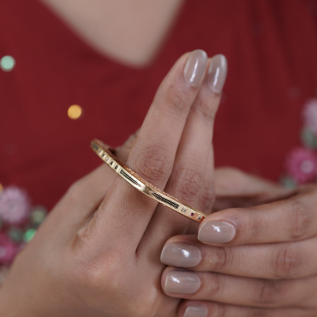 Gold-Tone Square Designer Bangles GB -1