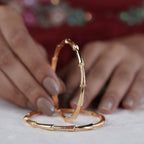 Gold Textured Link Bangles GB -13