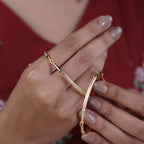 Ruby Green Accent Gold Bangles GB -14