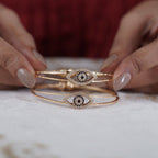 Blue Evil Eye Gold Tone Bangles GFB -10