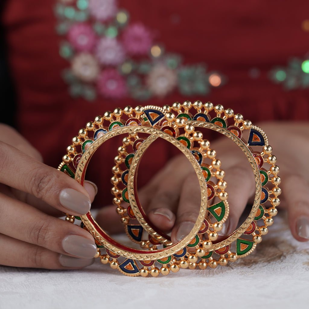 Multicolor Meenakari Beaded Bangles GB -11