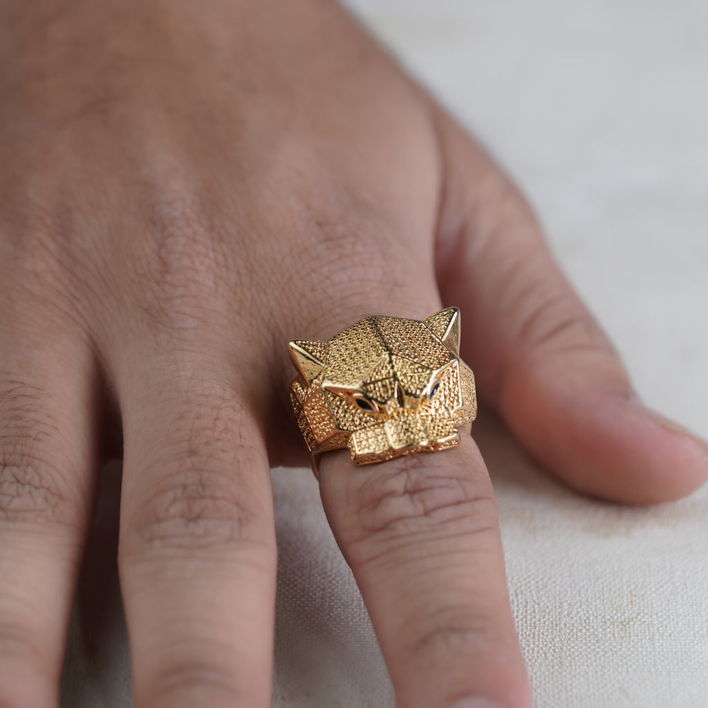 Men’s Gold Lion Head Statement Ring GMR -8