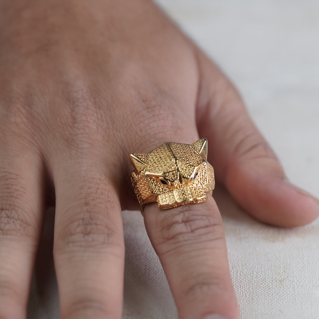 Men’s Gold Lion Head Statement Ring GMR -8