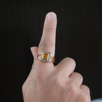 Men’s Gold-Tone Yellow Stone Ring GMR -5