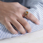 Men’s Gold-Tone Yellow Stone Ring GMR -10