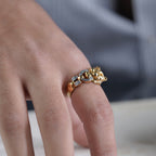 Men’s Gold Lion Head Two-Tone Ring GMR -25