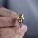 Men’s Gold Lion Head Two-Tone Ring GMR -25