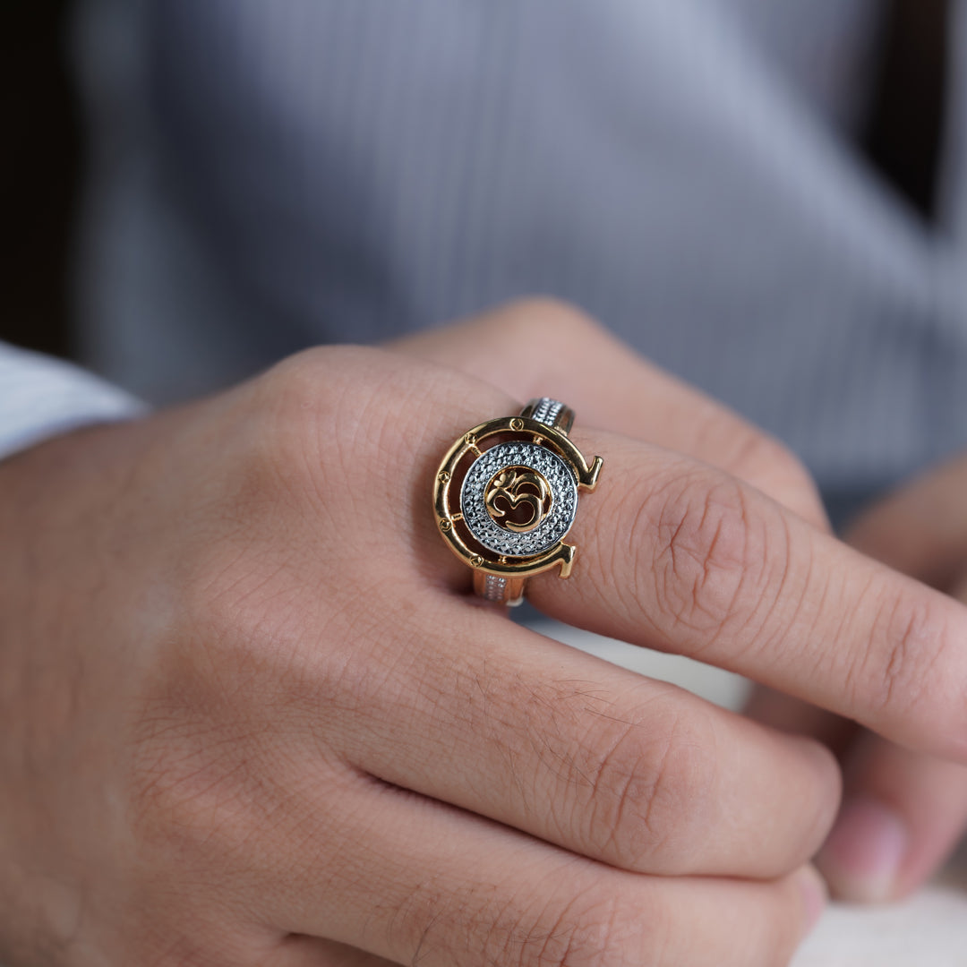 Men’s Gold Om Two-Tone Ring GMR -6