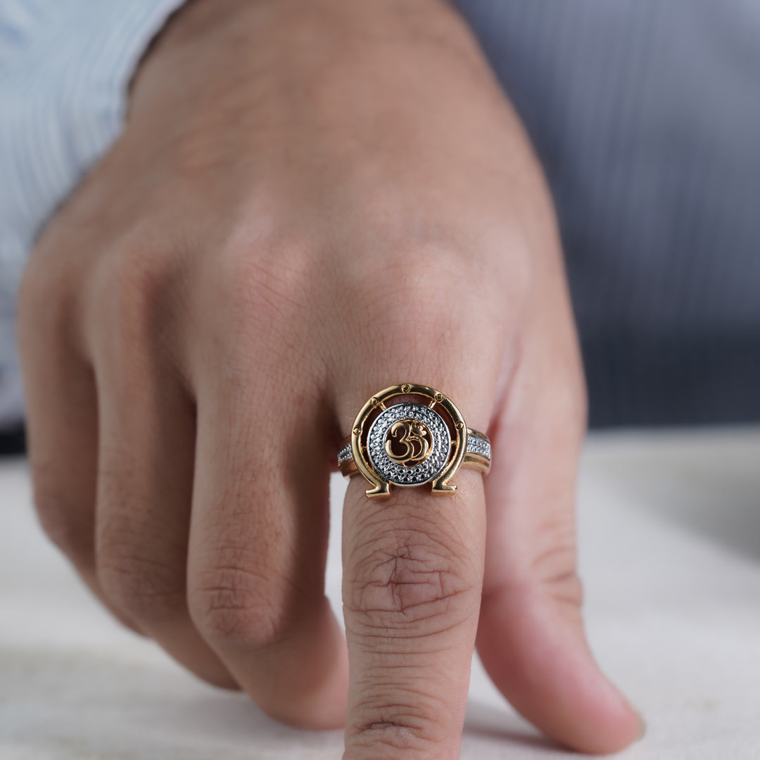 Men’s Gold Om Two-Tone Ring GMR -6