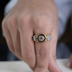 Men’s Gold-Tone Black Evil Eye Ring GMR -7