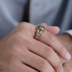Men’s Gold-Tone Black Evil Eye Ring GMR -7