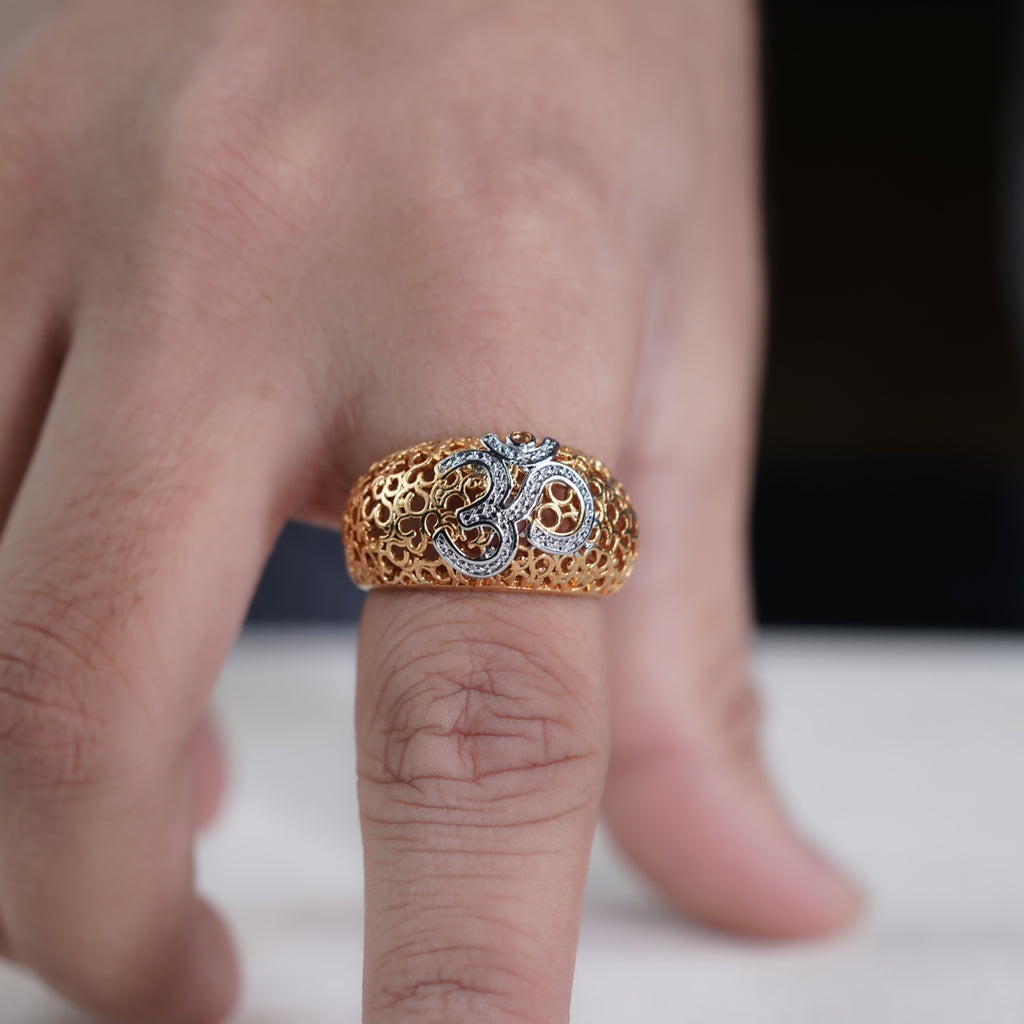 Men’s Gold Om Symbol Ring GMR -4