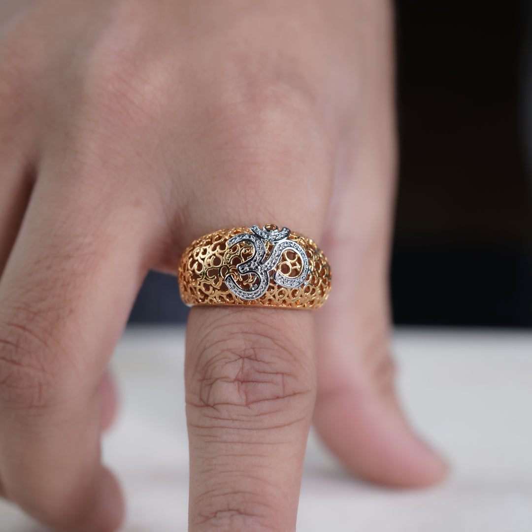 Men’s Gold Om Symbol Ring GMR -4
