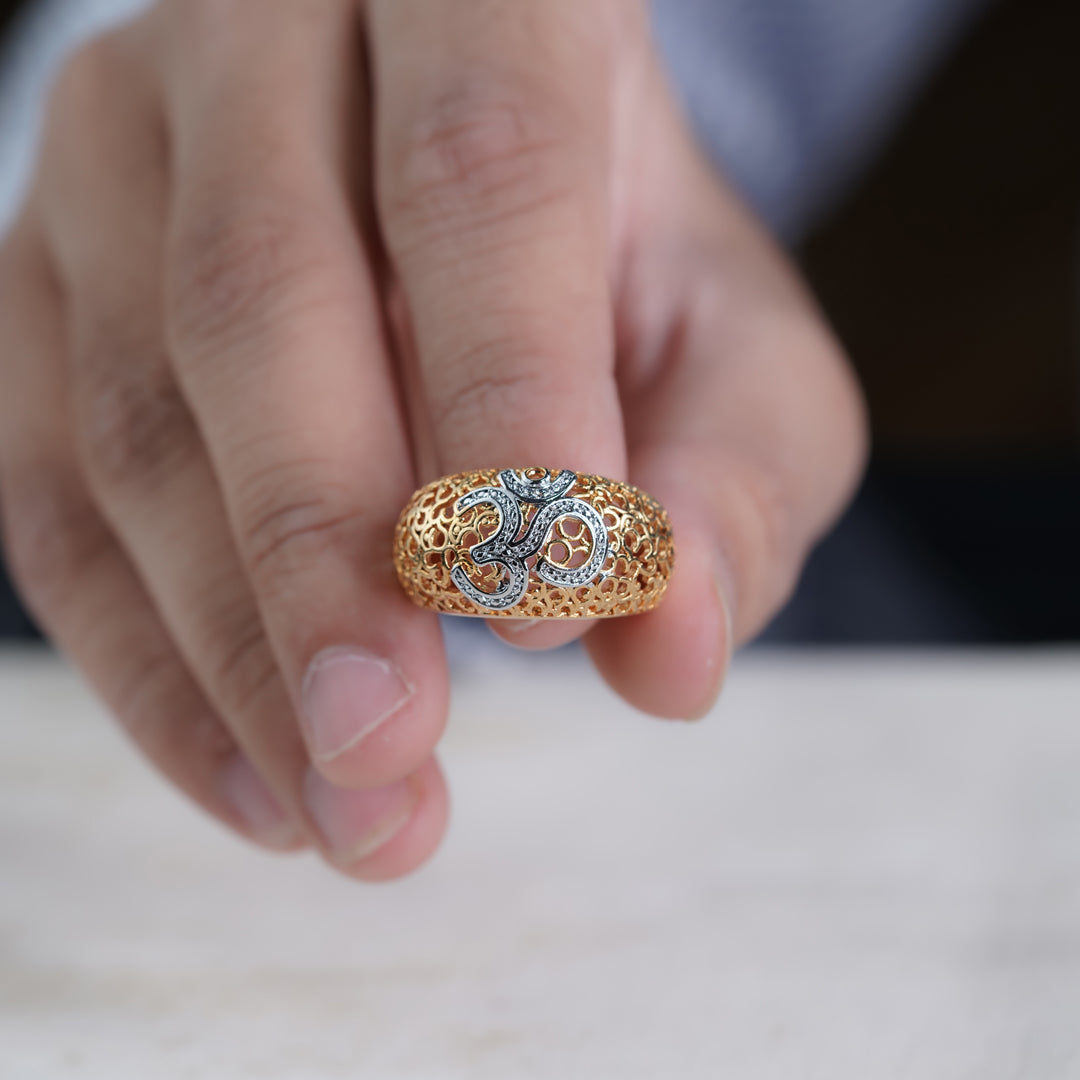 Men’s Gold Om Symbol Ring GMR -4