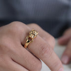 Men’s Gold Leopard Head Ring GMR -3