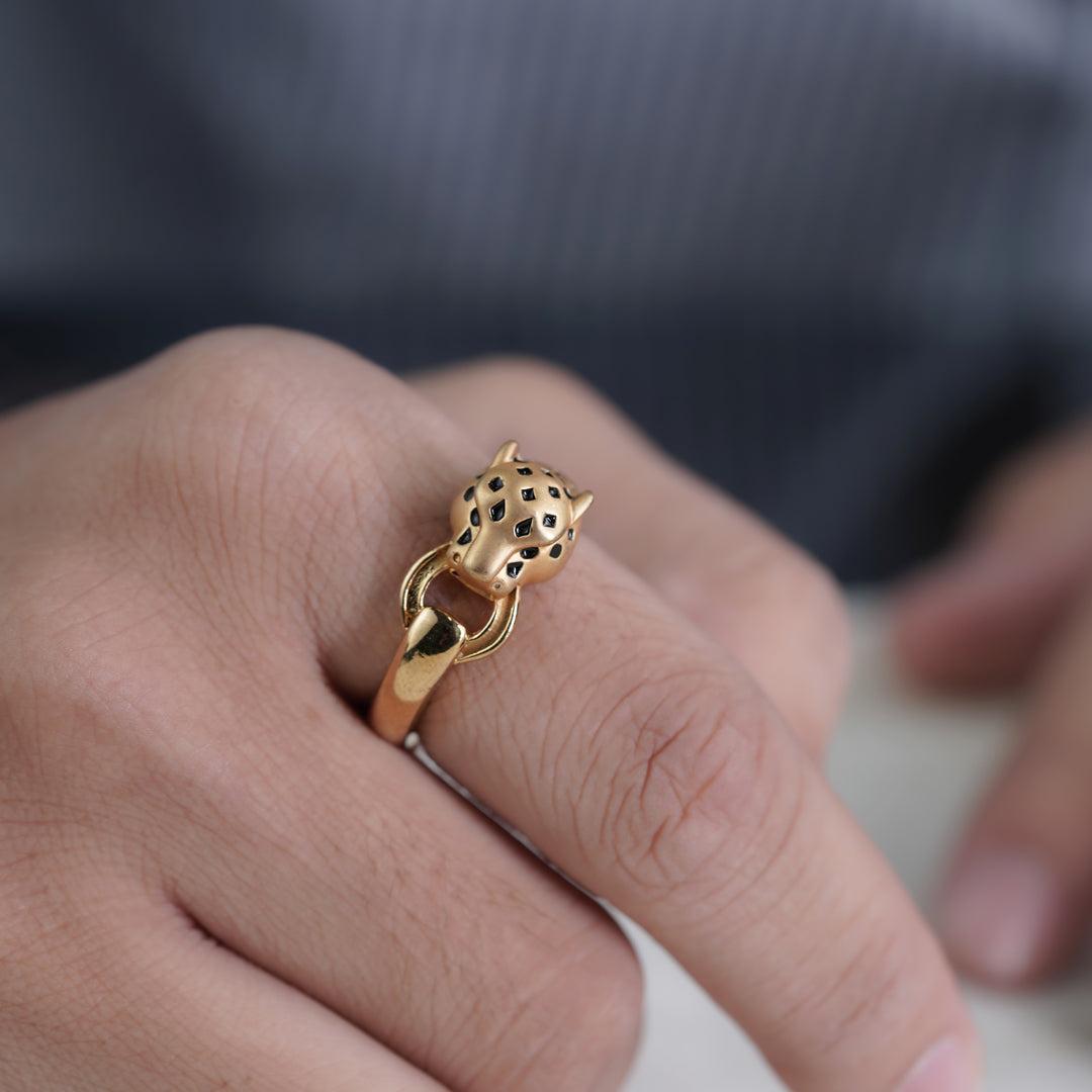 Men’s Gold Leopard Head Ring GMR -3