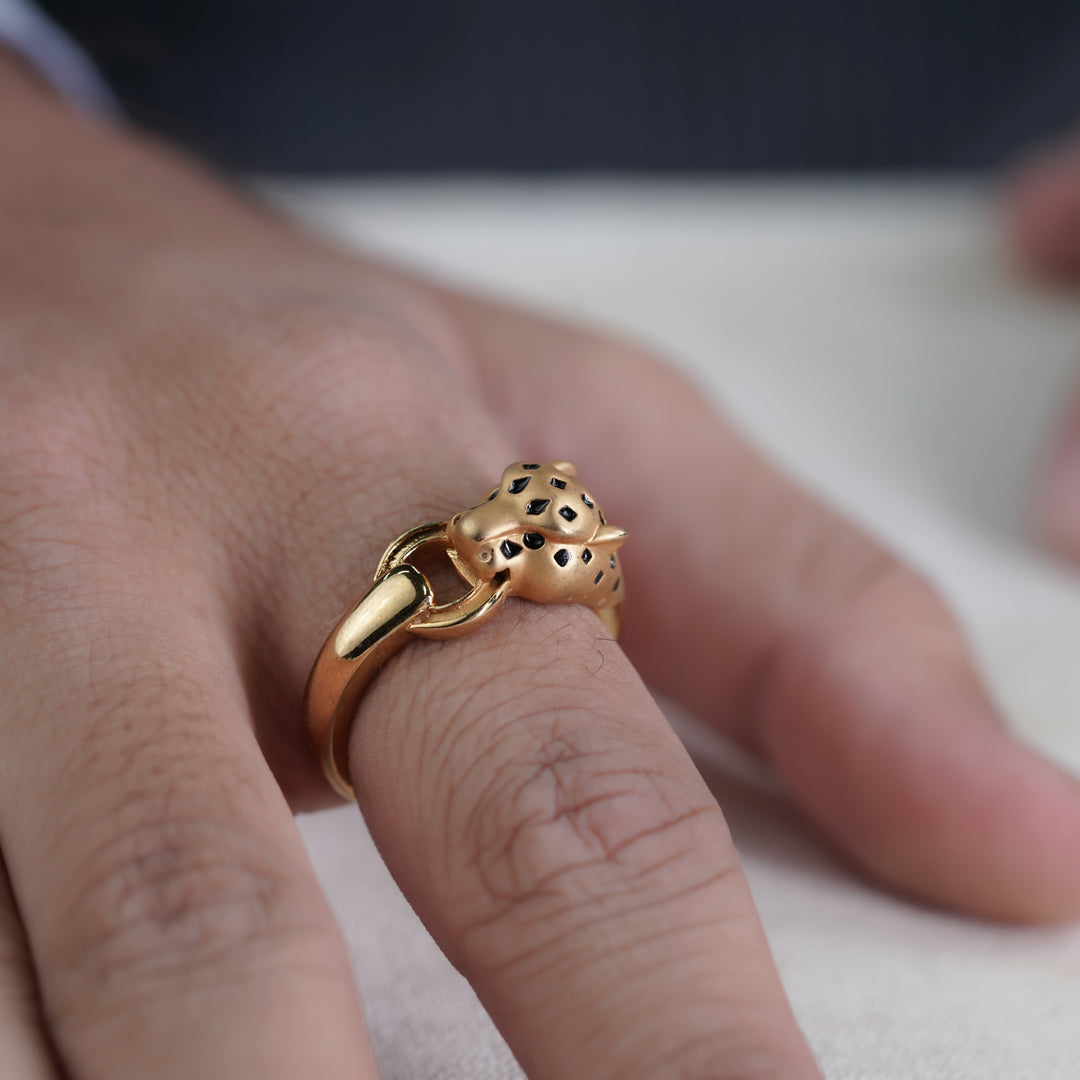 Men’s Gold Leopard Head Ring GMR -3