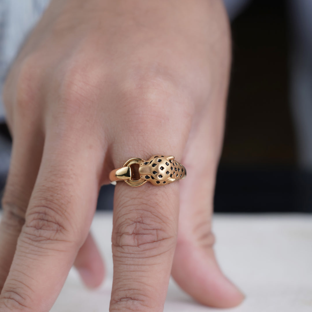 Men’s Gold Leopard Head Ring GMR -3