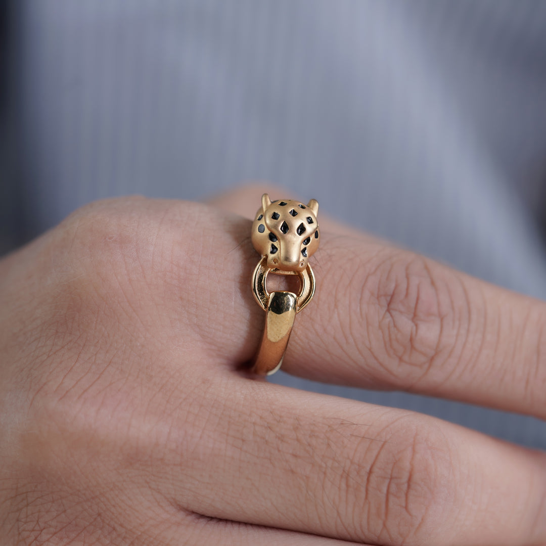 Men’s Gold Leopard Head Ring GMR -3