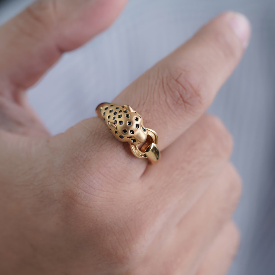 Men’s Gold Leopard Head Ring GMR -3