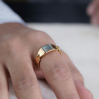 Men’s Gold-Tone Textured Statement Ring GMR -1